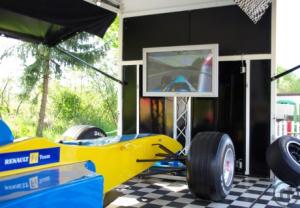 4-Formel 1 Rennsimulator blau/gelb