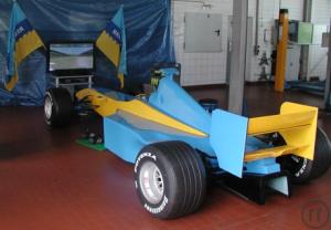 3-Formel 1 Rennsimulator blau/gelb