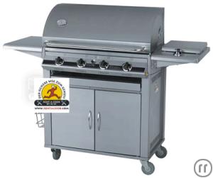 2-Gasgriller - Grill - Deluxe Grillwagen - Grill mit Kochplatte