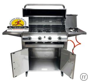 1-Gasgriller - Grill - Deluxe Grillwagen - Grill mit Kochplatte