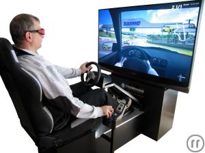3-3D Formel 1 Autorennen Simulator mit echtem Tiefeneffekt in stereoskopischer 3D !