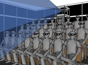4-Mobiles 3D Kino / 3D Film-Projektion, Attraktion ! 3D Kino mit 3D LCD Brillen für 20 Personen