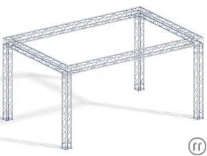 1-Messestand 4-Punkt Traversen - System 430 x 530 x 330 cm