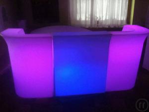 2-Mobile Leucht Bartheke - Bar Element - LED Bar mit Farbwechsler - Leuch Bar Theke -