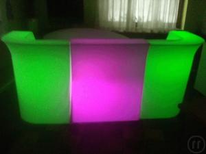 1-Mobile Leucht Bartheke - Bar Element - LED Bar mit Farbwechsler - Leuch Bar Theke -