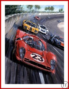 5-250x Motorsport Poster Kunstwerke zu Formel 1, Le Mans, Rallye, DTM, Motorrad, Porsche, Ferrari..