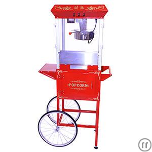 Grosse Popcornmaschine auf nostalgischem Wagen - Fahrbarer Popcornwagen -