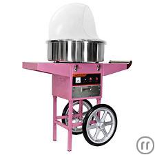 1-Zuckerwattemaschine auf Wagen - Maschine für Zuckerwatte - Funfood Gerät für Kinder