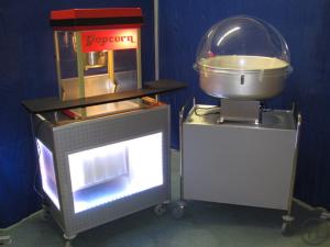 4-Profi-Popcornmaschine - Popcorn Stand - Messe Zuckerwatte - Zuckerwattemaschine - Zuckerwatte-Maker