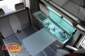 4-VW T6 California Ocean mit Küche für 4 Personen. Mit Automatik oder 6-Gang-Schaltgetrie...
