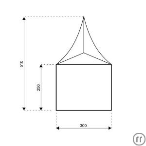 2-Pagodenzelt - 3 x 3 Meter