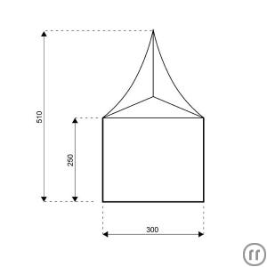 2-Pagodenzelt - 3 x 3 Meter