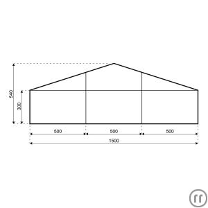 2-Giebelzelt - 15 Meter