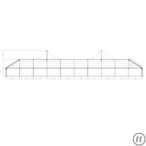 4-Giebelzelt - 20 Meter (2 x Hochpunkt, 2 x Walmabgang)