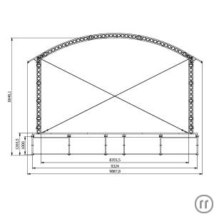 4-Rundbogenbühne 8 x 6 Meter