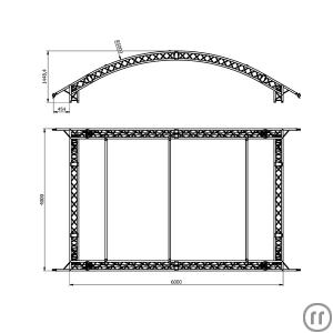 4-Rundbogenbühne 6 x 4 Meter