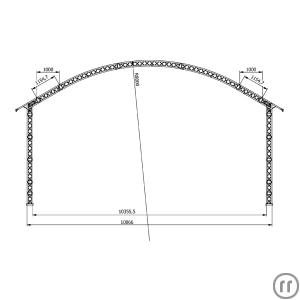 4-Rundbogenbühne 10 x 6 Meter