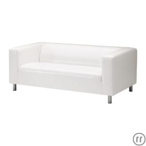 1-Ledersofa 2-Sitzer weiß