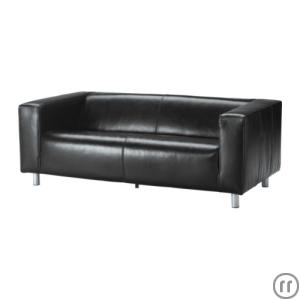 1-Ledersofa 2-Sitzer schwarz