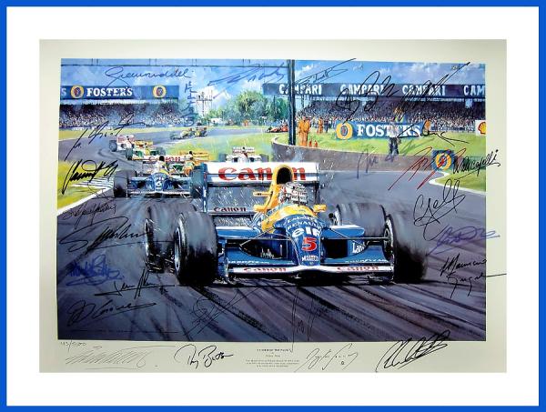 6-250x Motorsport Poster Kunstwerke zu Formel 1, Le Mans, Rallye, DTM, Motorrad, Porsche, Ferrari..