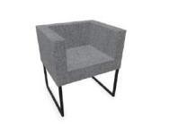 "DALLAS" Design-Stuhl inkl Beistelltisch grau / schwarz