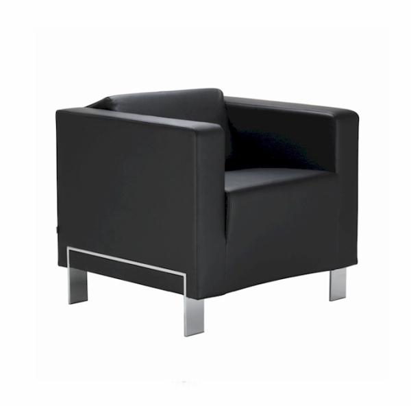 "STUDIO" Design-Fauteuil inkl Beistelltisch schwarz / chrom