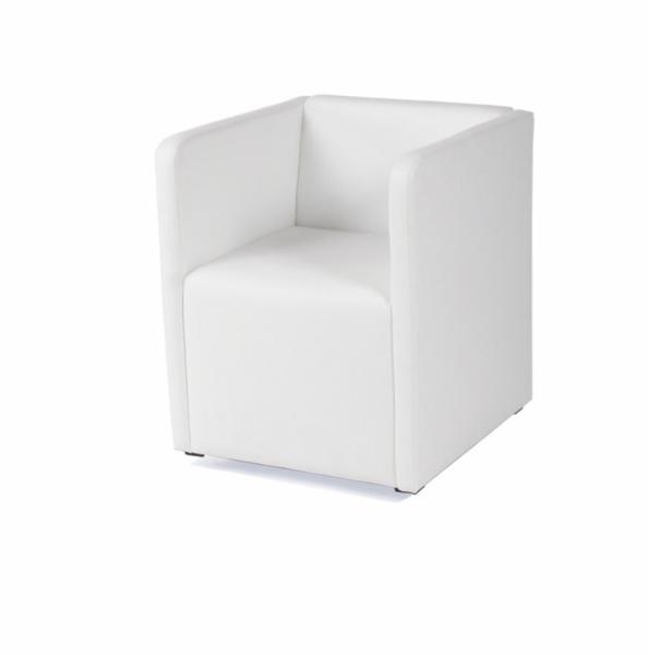 1-"SLIMLINE Einzelfauteuil Weiß 60 x 77 x 77cm