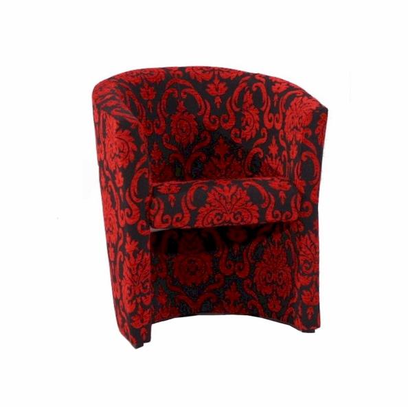 1-"NEOBAROCK" Einzelfauteuil rot-schwarz 60 x 60 x 77 cm