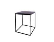 1-"NOIR SQUARE“ Loungetisch 40 x 40cm, h 50cm, schwarz mit Glasplatte 40x40cm