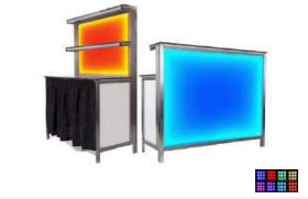 1-"KLAPP" LED Theke 125 x 60cm, h 123cm