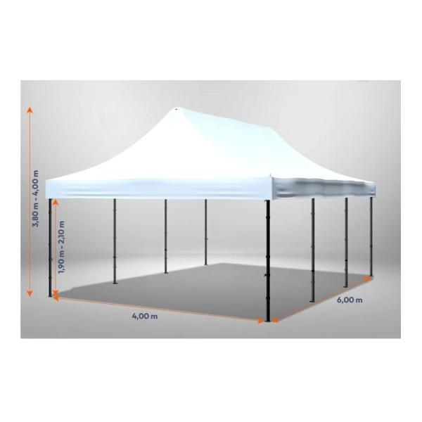 2-4x6 m Faltpavillon, schwarz