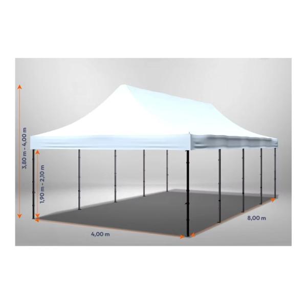 2-4x8 m Faltpavillon, schwarz
